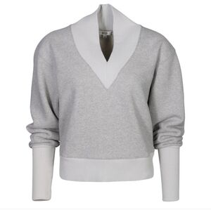 AGOLDE Klara Extended V- Neck Sweatshirt In Grey Heather Sz. XS